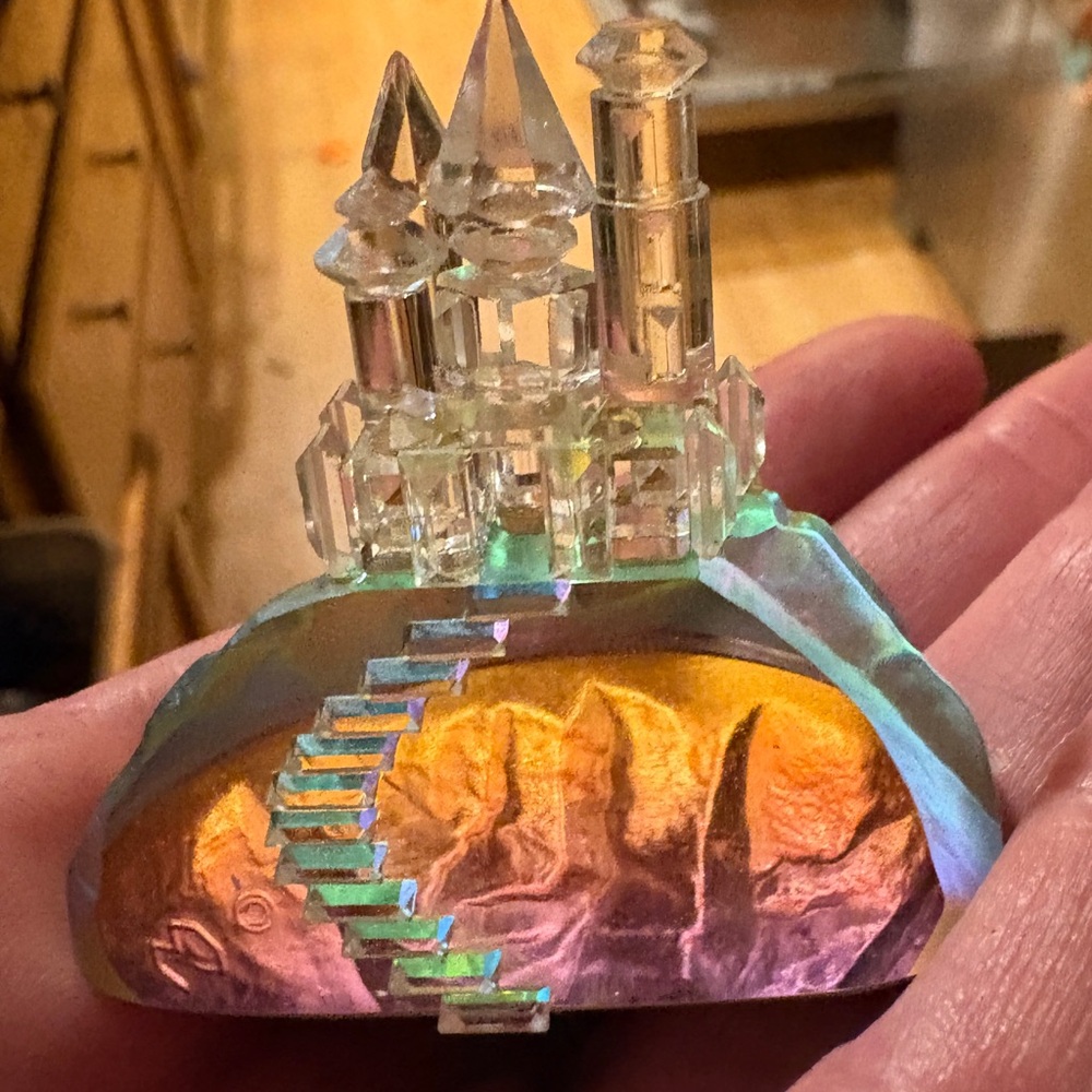 VINTAGE SWAROVSKI CRYSTAL RAINBOW CASTLE FIGURINE-DISNEY CASTLE